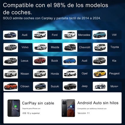 Mini AI Box – Dispositivo 3 en 1 inalámbrico con CarPlay y Android Auto