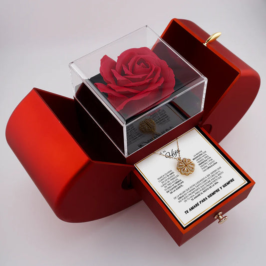 Rosa Eterna y Collar Mágico